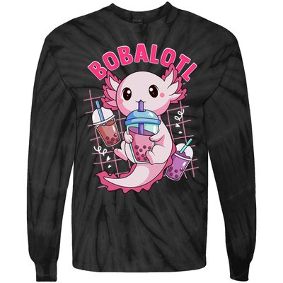 Bobalotl Kawaii Axolotl Drinking Boba Tea Pet Axolotl Lover  Tie-Dye Long Sleeve Shirt