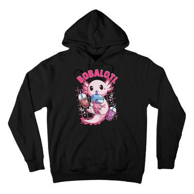 Bobalotl Kawaii Axolotl Drinking Boba Tea Pet Axolotl Lover  Tall Hoodie