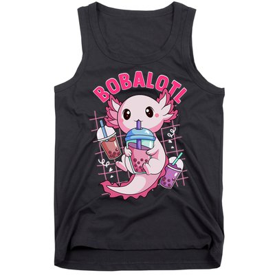 Bobalotl Kawaii Axolotl Drinking Boba Tea Pet Axolotl Lover  Tank Top