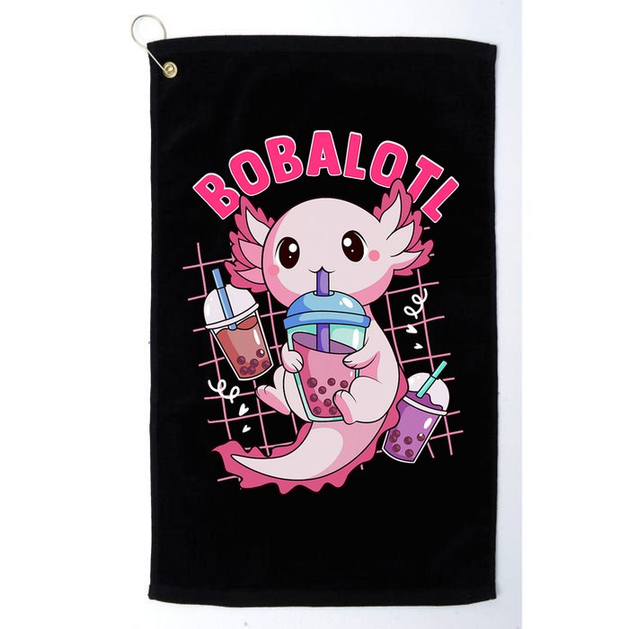 Bobalotl Kawaii Axolotl Drinking Boba Tea Pet Axolotl Lover  Golf Towel