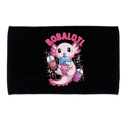 Bobalotl Kawaii Axolotl Drinking Boba Tea Pet Axolotl Lover  Microfiber Hand Towel