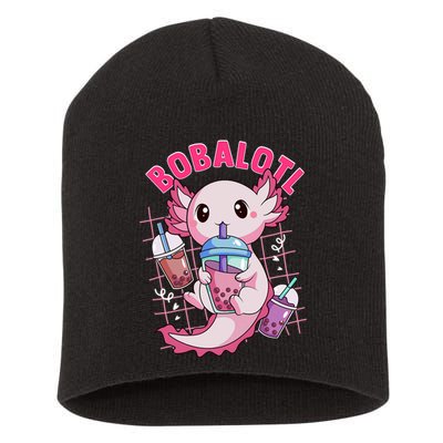 Bobalotl Kawaii Axolotl Drinking Boba Tea Pet Axolotl Lover  Short Acrylic Beanie