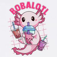 Bobalotl Kawaii Axolotl Drinking Boba Tea Pet Axolotl Lover  Garment-Dyed Sweatshirt