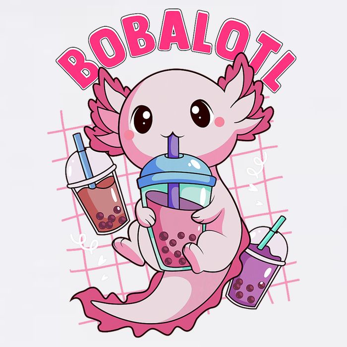 Bobalotl Kawaii Axolotl Drinking Boba Tea Pet Axolotl Lover  Garment-Dyed Sweatshirt