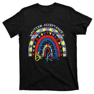 Be Kind Autism Awareness Acceptance Rainbow Choose Kindness T-Shirt