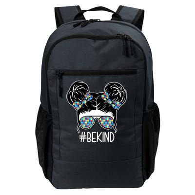 Be Kind Autism Awareness Female Bun Daily Commute Backpack