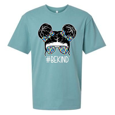 Be Kind Autism Awareness Female Bun Sueded Cloud Jersey T-Shirt