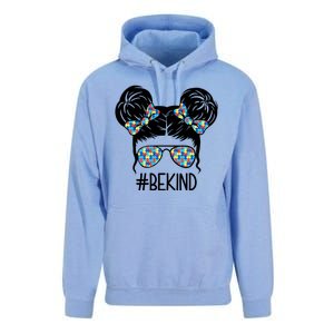 Be Kind Autism Awareness Female Bun Unisex Surf Hoodie