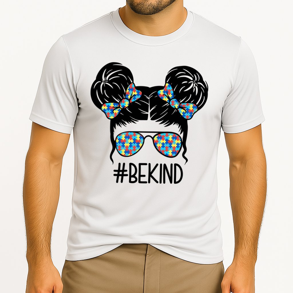 Be Kind Autism Awareness Female Bun Cooling Performance Crew T-Shirt