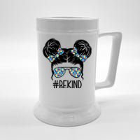 Be Kind Autism Awareness Female Bun Beer Stein