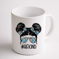 Be Kind Autism Awareness Female Bun Coffee Mug