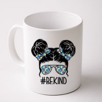 Be Kind Autism Awareness Female Bun Coffee Mug