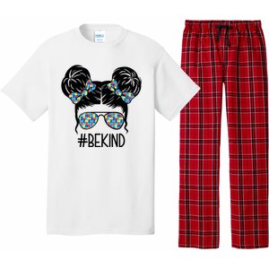 Be Kind Autism Awareness Female Bun Pajama Set