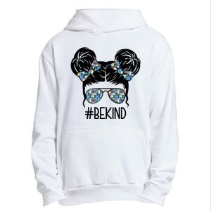 Be Kind Autism Awareness Female Bun Urban Pullover Hoodie