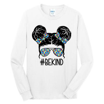 Be Kind Autism Awareness Female Bun Tall Long Sleeve T-Shirt