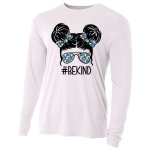 Be Kind Autism Awareness Female Bun Cooling Performance Long Sleeve Crew