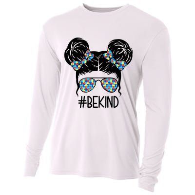 Be Kind Autism Awareness Female Bun Cooling Performance Long Sleeve Crew