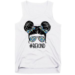 Be Kind Autism Awareness Female Bun Tank Top