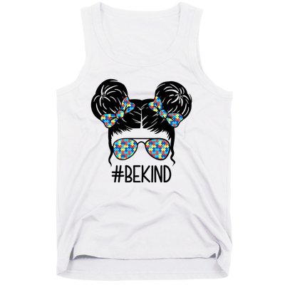 Be Kind Autism Awareness Female Bun Tank Top