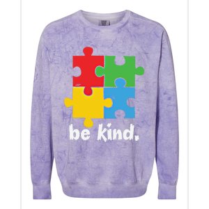 Be Kind Autism Awareness Kindness Positive Saying Gift Colorblast Crewneck Sweatshirt