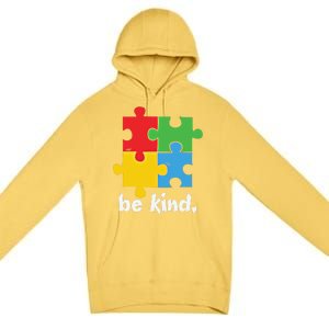 Be Kind Autism Awareness Kindness Positive Saying Gift Premium Pullover Hoodie