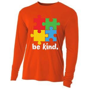 Be Kind Autism Awareness Kindness Positive Saying Gift Cooling Performance Long Sleeve Crew