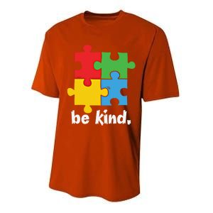 Be Kind Autism Awareness Kindness Positive Saying Gift Performance Sprint T-Shirt