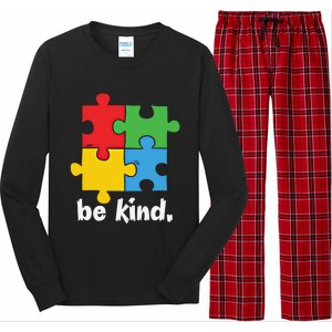 Be Kind Autism Awareness Kindness Positive Saying Gift Long Sleeve Pajama Set