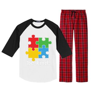 Be Kind Autism Awareness Kindness Positive Saying Gift Raglan Sleeve Pajama Set