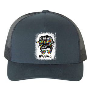 Be Kind Autism Awareness Messy Bun Choose Kindness Funny Gift Yupoong Adult 5-Panel Trucker Hat