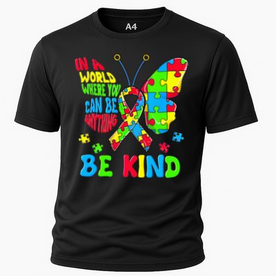 Be Kind Autism Awareness Puzzle Ribbon Butterfly Performance Shirt