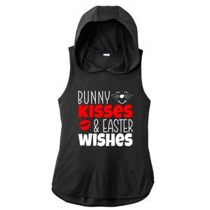 Bunny Kisses And Easter Wishes Ladies PosiCharge Tri-Blend Wicking Draft Hoodie Tank