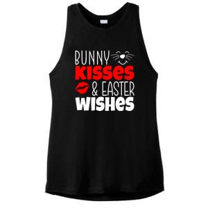 Bunny Kisses And Easter Wishes Ladies PosiCharge Tri-Blend Wicking Tank