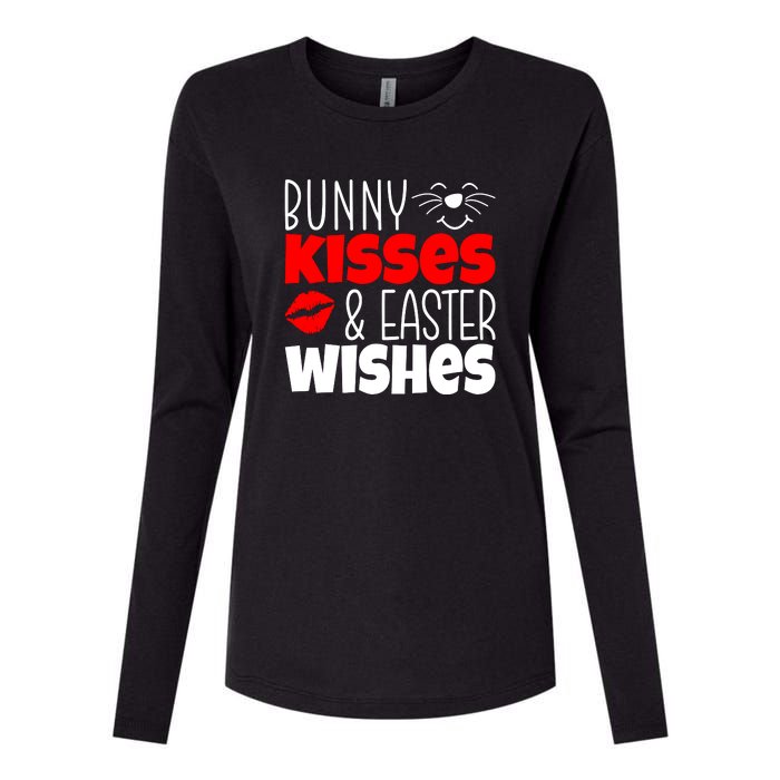 Bunny Kisses And Easter Wishes Womens Cotton Relaxed Long Sleeve T-Shirt