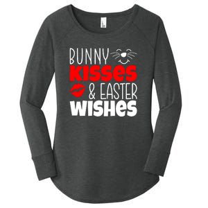 Bunny Kisses And Easter Wishes Women's Perfect Tri Tunic Long Sleeve Shirt