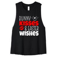 Bunny Kisses And Easter Wishes Women's Racerback Cropped Tank