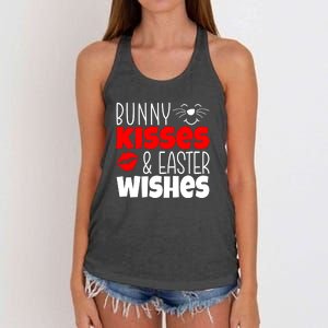 Bunny Kisses And Easter Wishes Women's Knotted Racerback Tank