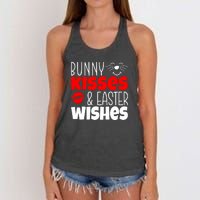 Bunny Kisses And Easter Wishes Women's Knotted Racerback Tank