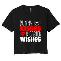 Bunny Kisses And Easter Wishes Women's Crop Top Tee