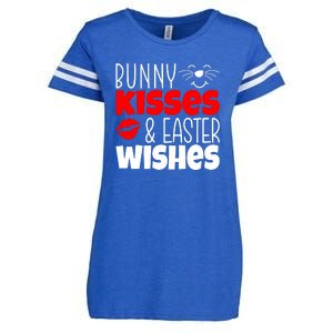 Bunny Kisses And Easter Wishes Enza Ladies Jersey Football T-Shirt