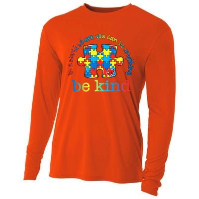 Be Kind Autism Awareness Puzzle Rainbow Choose Kindness Cooling Performance Long Sleeve Crew