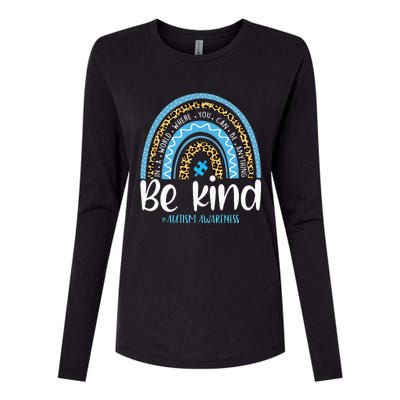 Be Kind Autism Awareness Leopard Rainbow Choose Kindness Womens Cotton Relaxed Long Sleeve T-Shirt