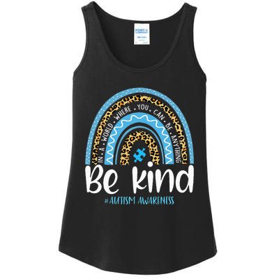 Be Kind Autism Awareness Leopard Rainbow Choose Kindness Ladies Essential Tank