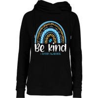 Be Kind Autism Awareness Leopard Rainbow Choose Kindness Womens Funnel Neck Pullover Hood