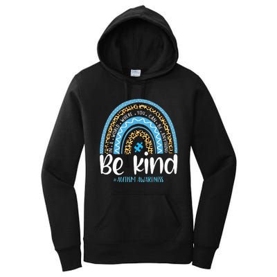 Be Kind Autism Awareness Leopard Rainbow Choose Kindness Women's Pullover Hoodie