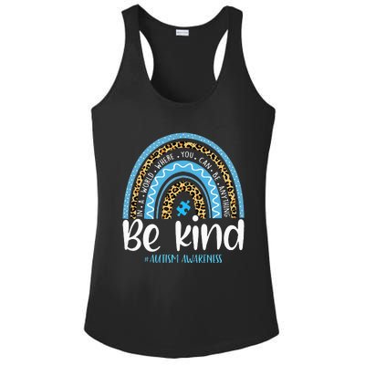 Be Kind Autism Awareness Leopard Rainbow Choose Kindness Ladies PosiCharge Competitor Racerback Tank