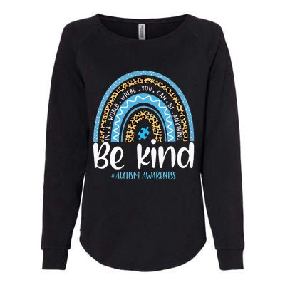 Be Kind Autism Awareness Leopard Rainbow Choose Kindness Womens California Wash Sweatshirt