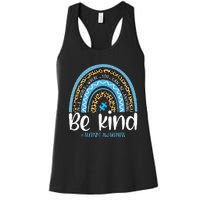 Be Kind Autism Awareness Leopard Rainbow Choose Kindness Women's Racerback Tank