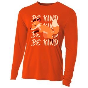 Be Kind Animal Fox Drawing Art World Kindness Day Great Gift Cooling Performance Long Sleeve Crew