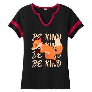 Be Kind Animal Fox Drawing Art World Kindness Day Great Gift Ladies Halftime Notch Neck Tee